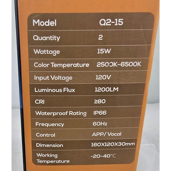 ToolAnt Omi Brite Smart LED Floodlight 2 Pack WiFi Model Q2-15 NIB - Picture 6 of 9